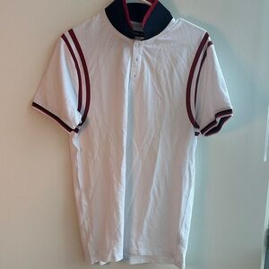 Fashion Nova White Polo with Red and Black Trim